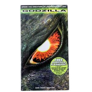 Godzilla 1998 "Size Does Matter" VHS Full Screen with Watermark 23123 NEW Sealed